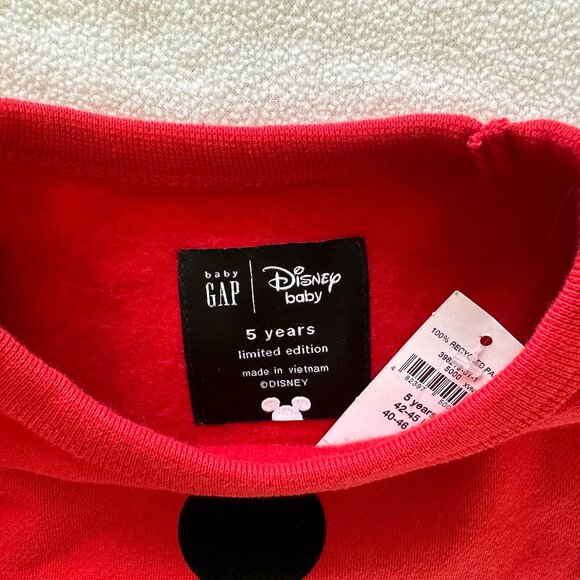 Gap Baby Limited Edition Disney Mickey Mouse True Original Logo Sweatshirt Red 5 - Picture 8 of 11